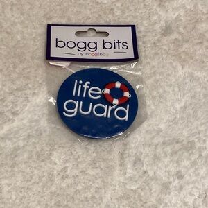 bogg bits Lifeguard Charm - Blue with Red/White Accent 3 inches x 3 inches